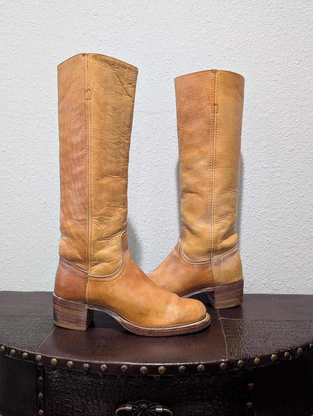 Vintage 70's FRYE Black Label Campus Boots Made in USA - Size 7B - Picture 3 of 16